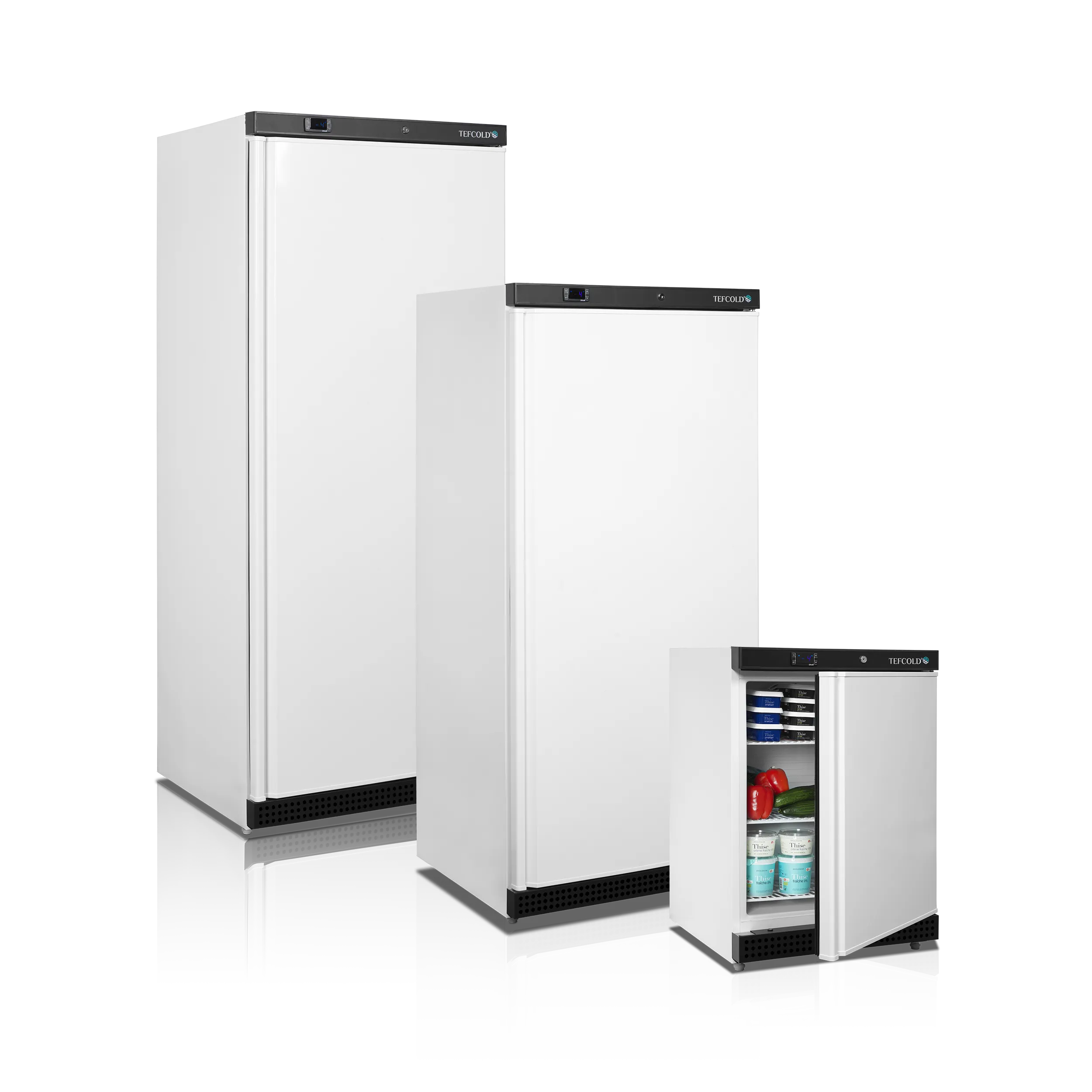 Upright Freezer UF400 – 400L White Solid Door Freezer with Electronic Thermostat, Fixed Shelves, Lock & Digital Temperature Display