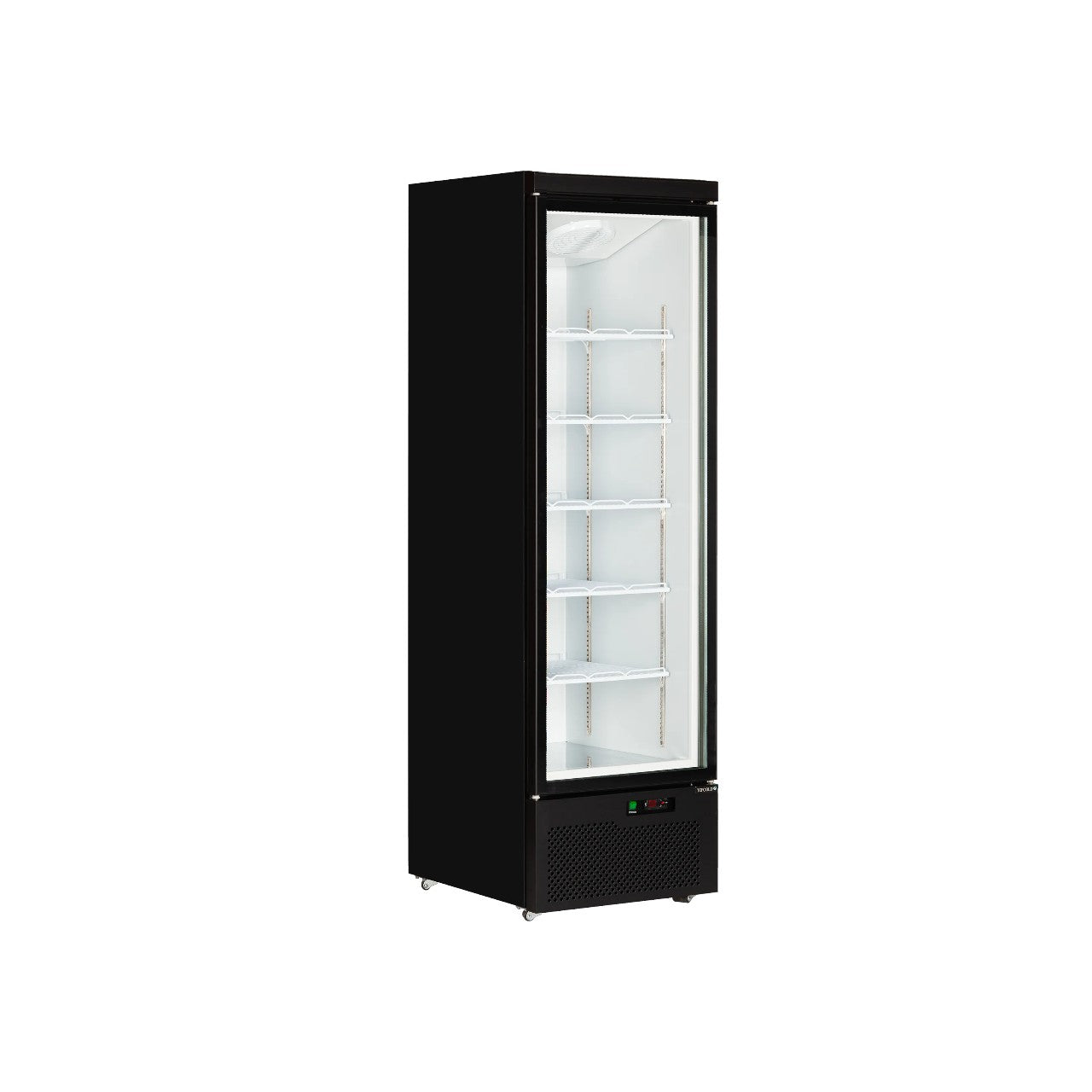 Atom Maxi C1DB Single Glass Door Merchandiser Chiller – Black, 614L, LED Display Cooler