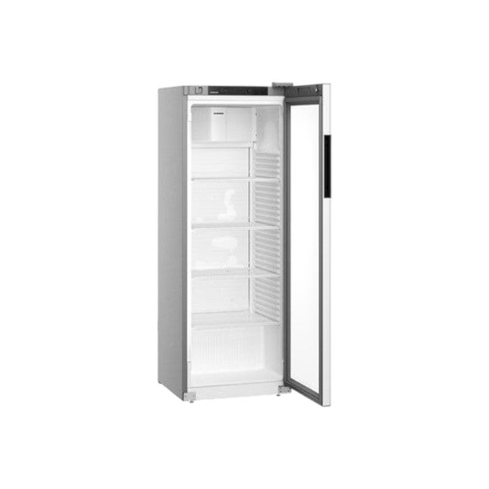 Liebherr MRFVD 3511 Single Glass Door Display Fridge, 347L Commercial White Refrigerator with Safety Glass & Digital Temperature Display