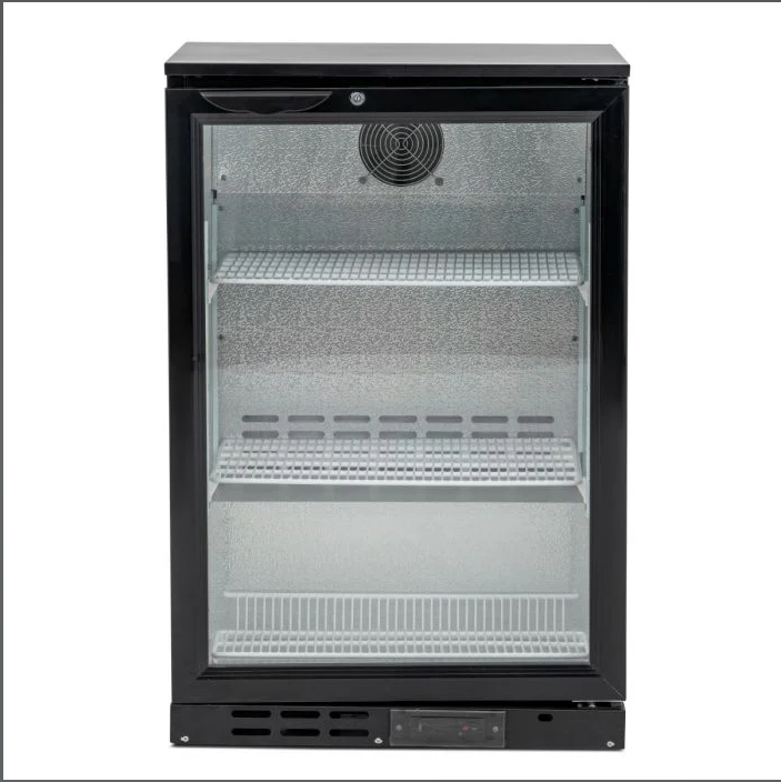 Blizzard BAR1 Single Door Black Bar Bottle Cooler – 128L Back Bar Fridge with LED Lighting, Digital Temperature Control & Adjustable Shelves