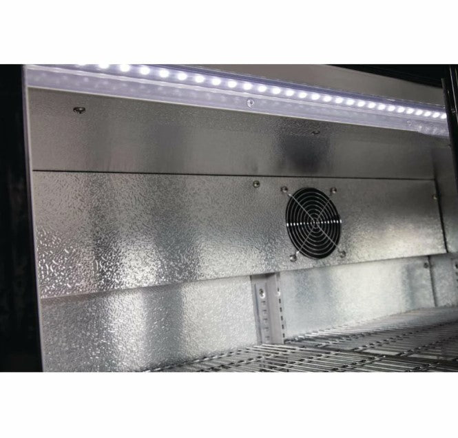 Polar Triple Hinged Door Back Bar Cooler with LED Lighting, 320L – Black, 3 Doors, 850mm High