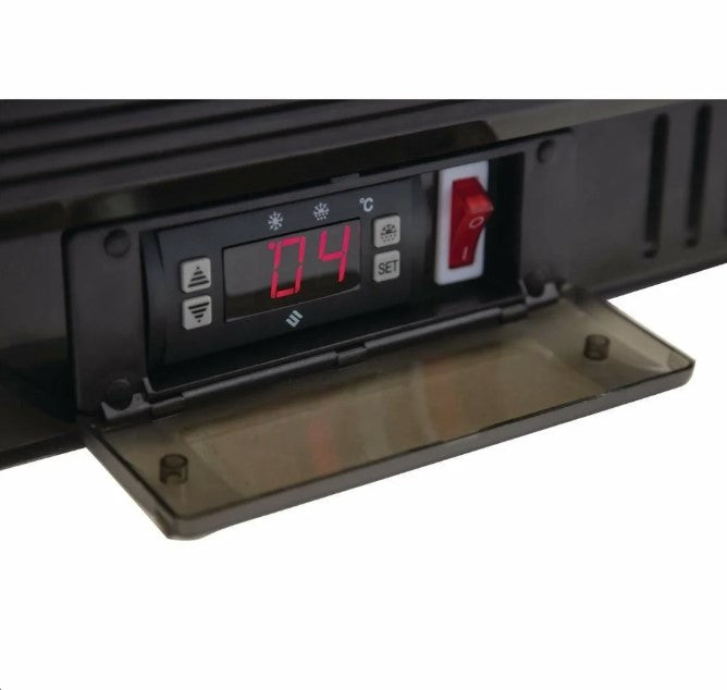 Polar Triple Hinged Door Back Bar Cooler with LED Lighting, 320L – Black, 3 Doors, 850mm High