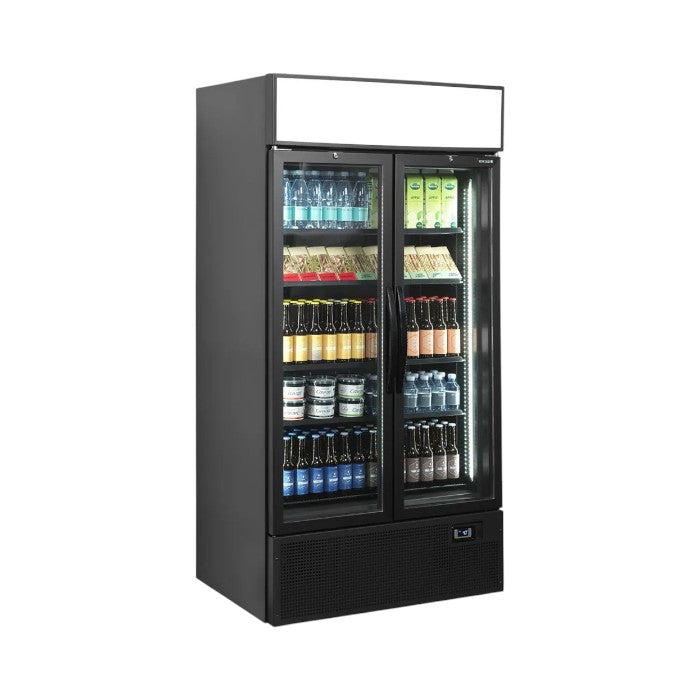 Tefcold FSC1000H Double Glass Door Bottle Cooler Fridge 524L Black