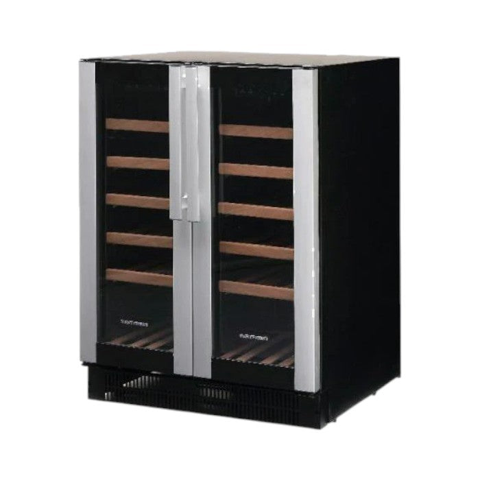 Vestfrost W38 Undercounter Wine Cooler – 10 Shelves, Adjustable Wooden Shelves, Smoked Glass Door, Professional Wine Storage