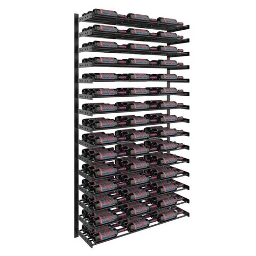 Modern Wine Wall 75 – 15-Row Wall-Mounted Modular Wine Rack Display, Holds 75 Bottles, Contemporary Label-Forward Design for Home & Commercial Use