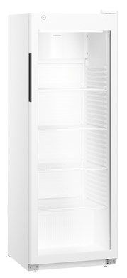Liebherr MRFVC 3511 Glass Door White Display Fridge, 347L, Forced Air Cooling, Self-Closing Door, 5 Adjustable Shelves