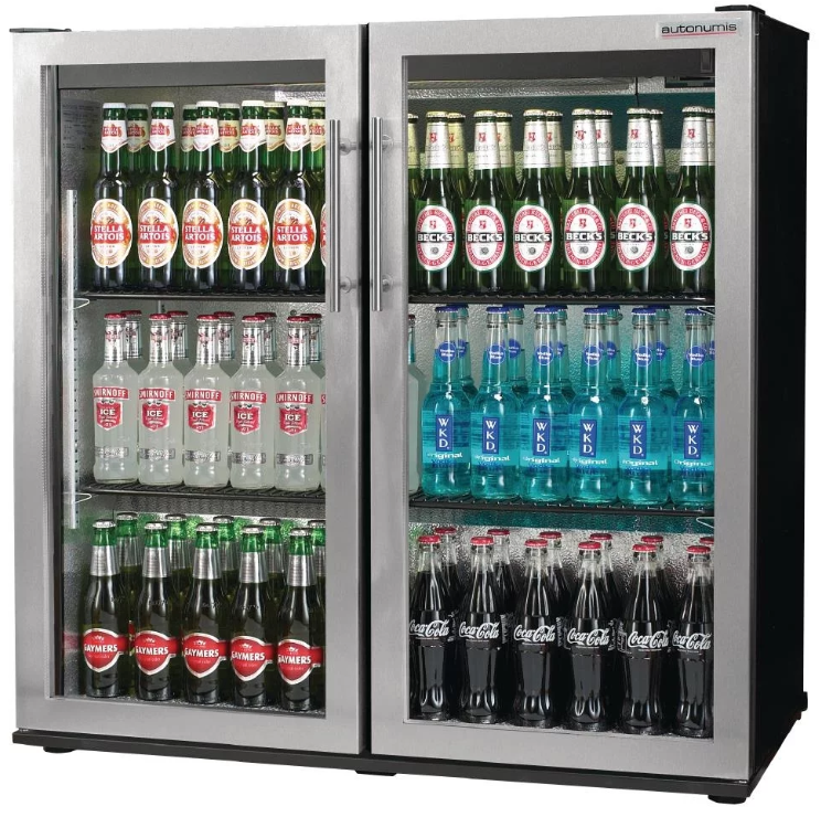 Autonumis RPC00003 Popular Double Door Stainless Steel Bottle Cooler – 174 x 330ml Bottles / 144 x 330ml Cans