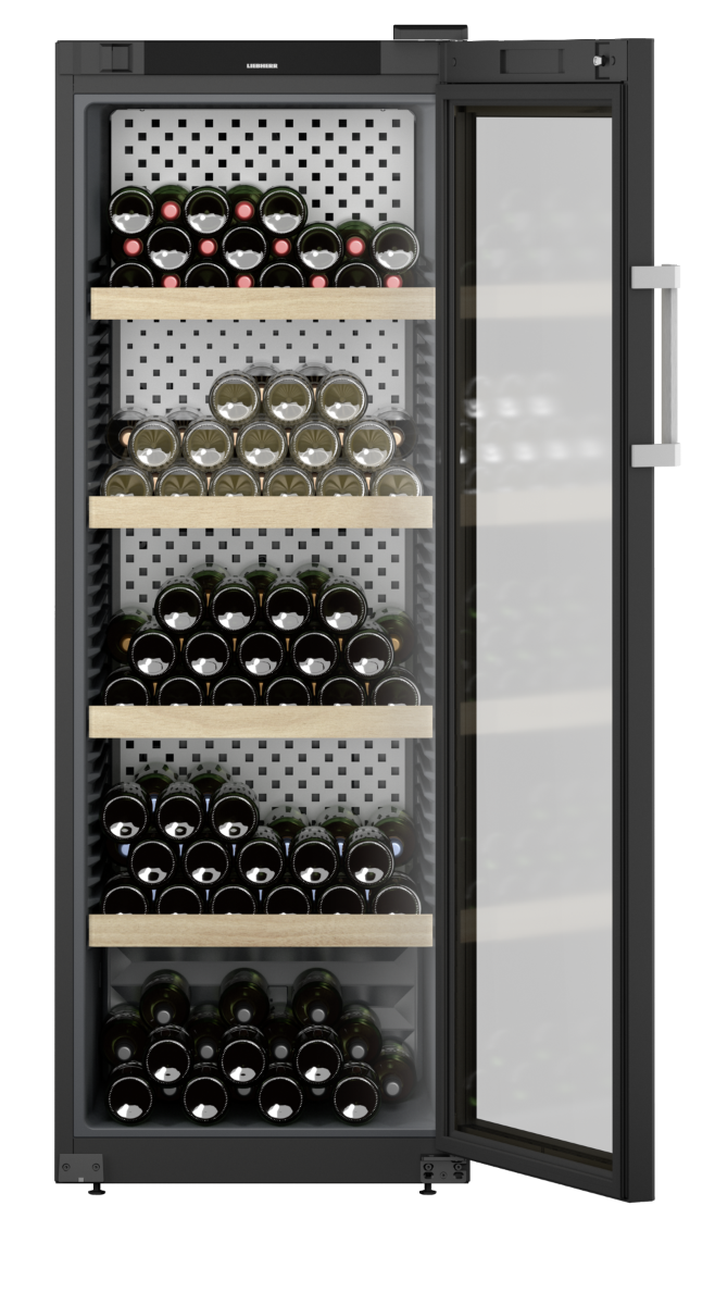Liebherr WPbli 5031 Upright Wine Fridge, 196 Bottle Capacity, Black, +5°C to +20°C