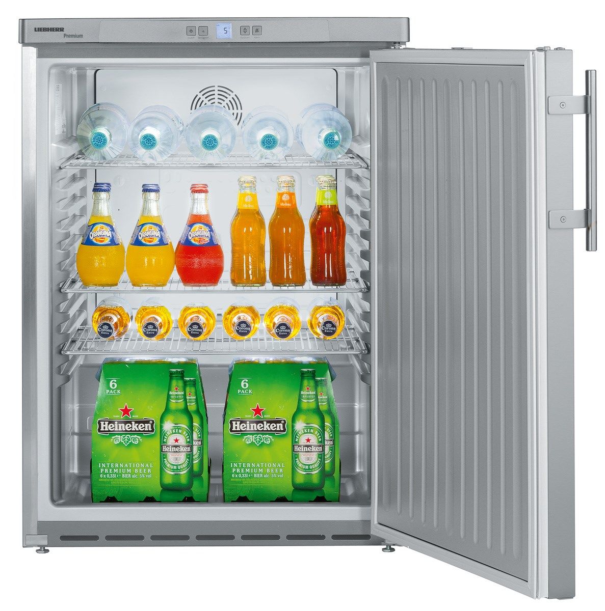Liebherr FKUv 1660 Stainless Steel Undercounter Refrigerator, Single Door, Forced-Air Cooling, 141 Litres