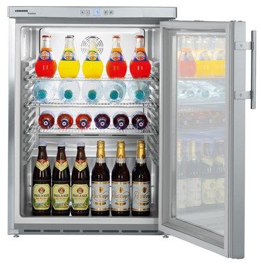 Liebherr FKUV1663 Stainless Steel Glass Single Door Undercounter Fridge, 141L, Forced-Air Cooling, Digital Temperature Display