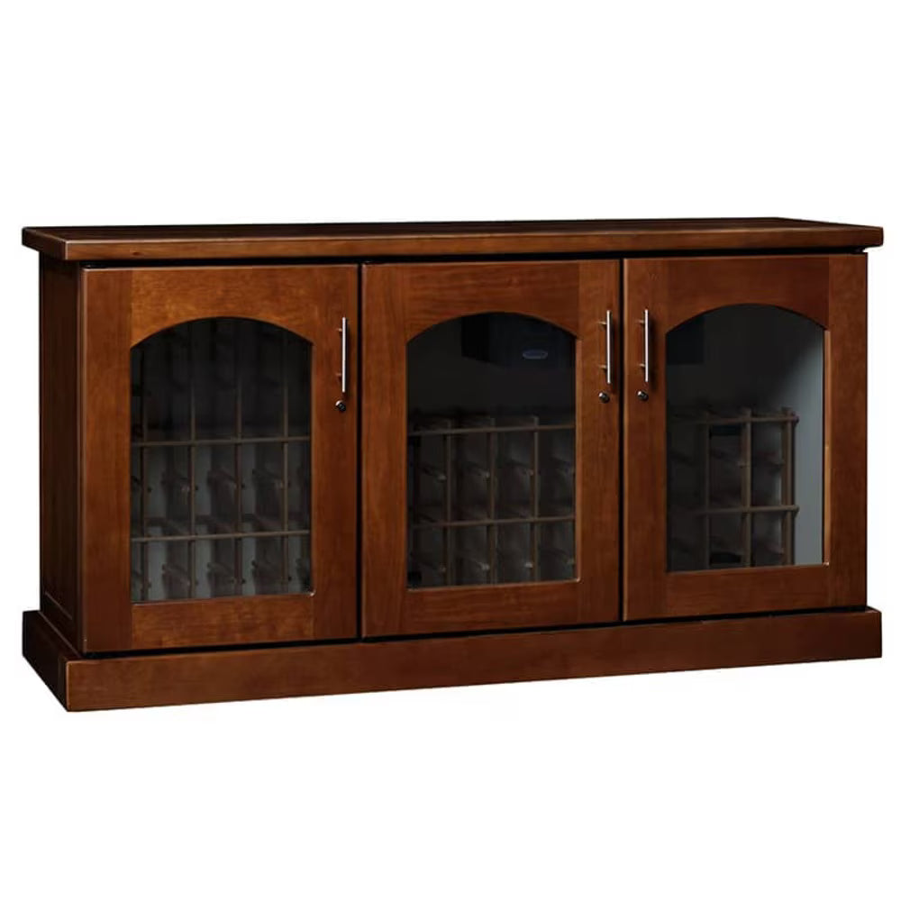 Le Cache Contemporary Credenza Wine Cabinet | Solid Wood with Cooling & Digital Controls