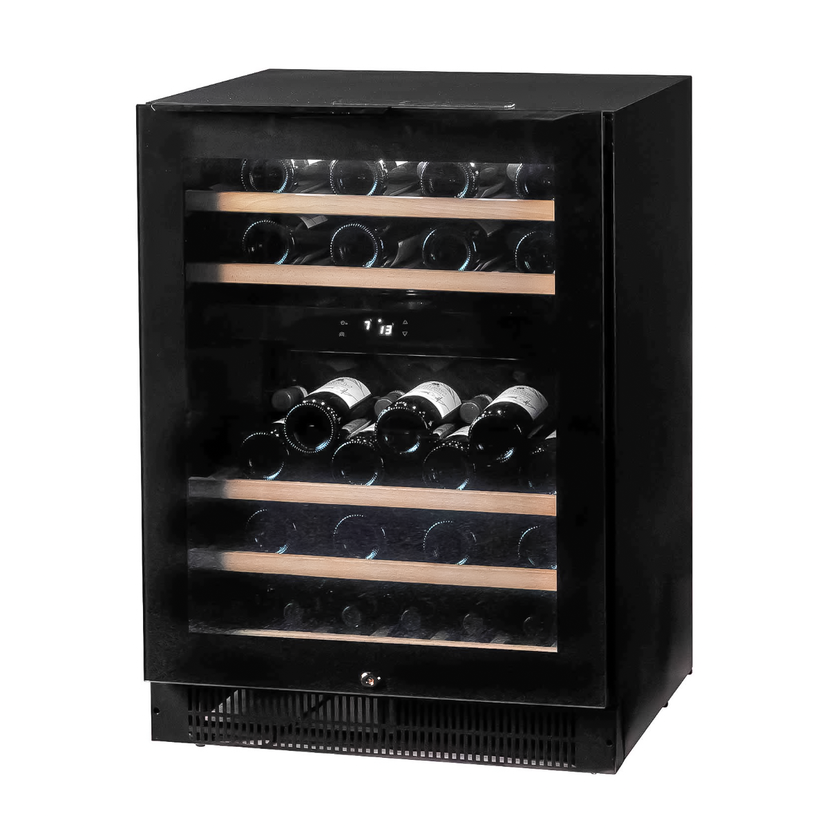 Vestfrost WFG47 Dual-Zone Compact Wine Cabinet – 44 x 750ml Bottles, Black Glass Door